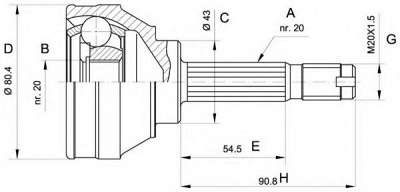 OPEN PARTS cvj500110 -  Шарнирный комплект, приводной вал